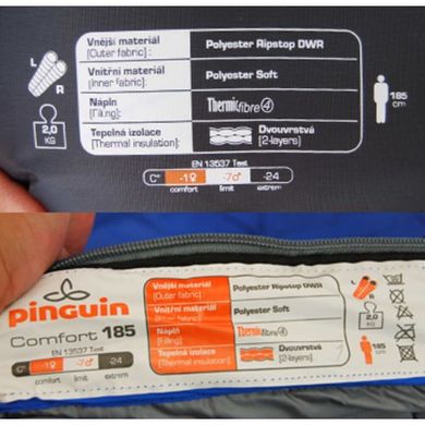 Спальник Pinguin Comfort 185 (PNG 215.185.Blue-L)